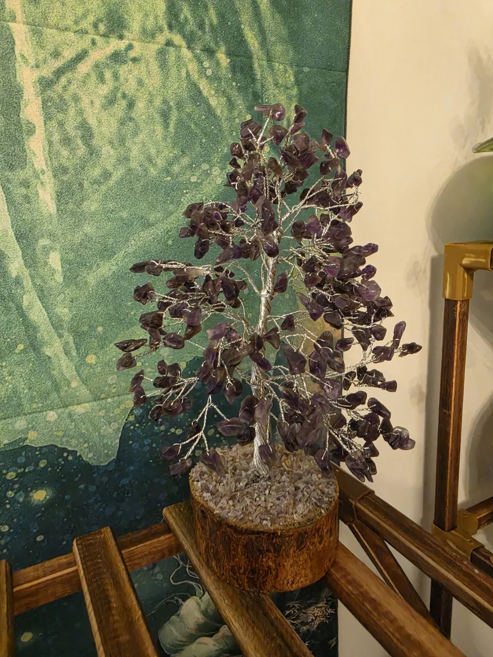 Handcrafted Amethyst Gemstone Tree in Purple